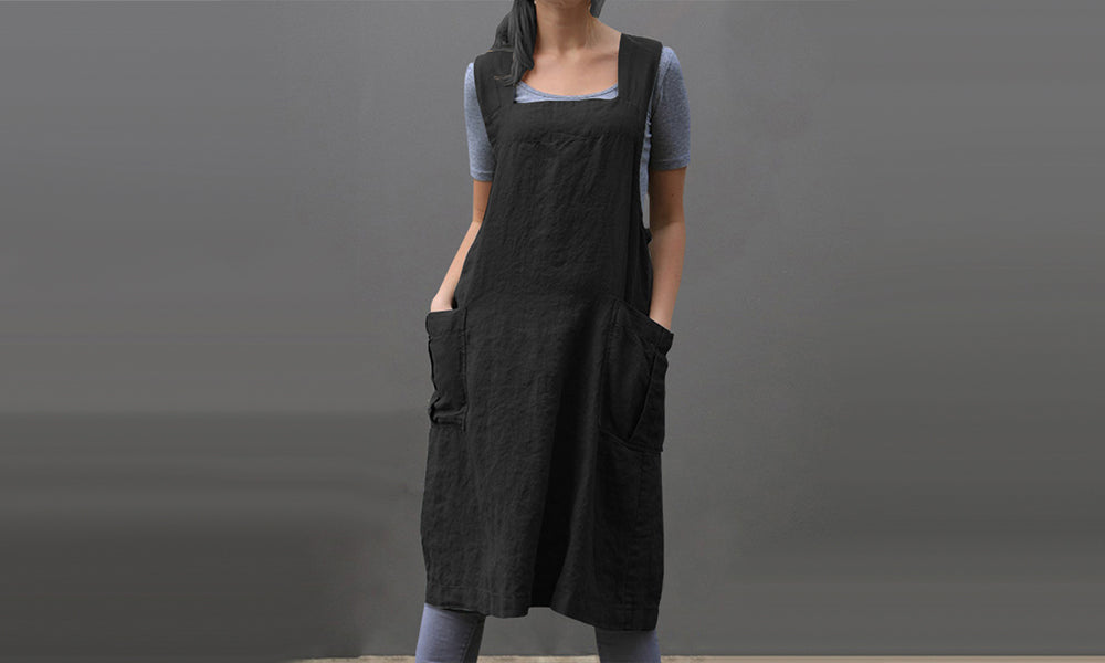 Cotton Linen Apron Dress