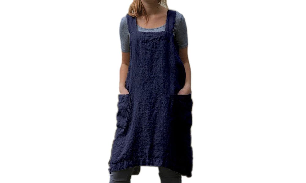 Cotton Linen Apron Dress