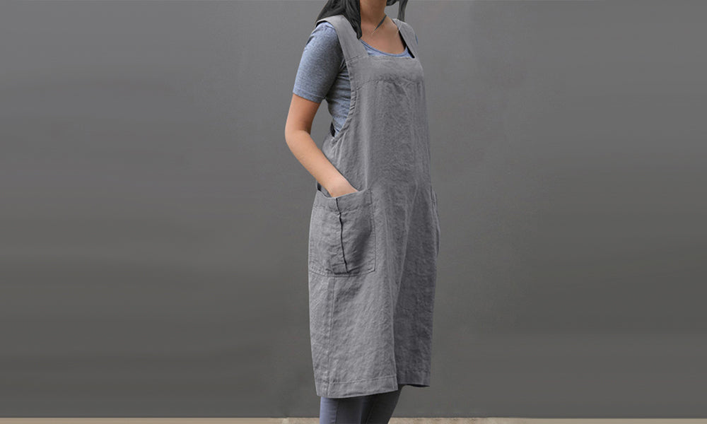 Cotton Linen Apron Dress