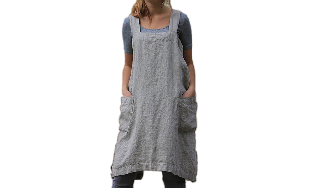 Cotton Linen Apron Dress