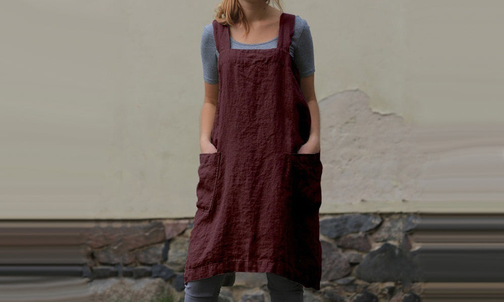 Cotton Linen Apron Dress