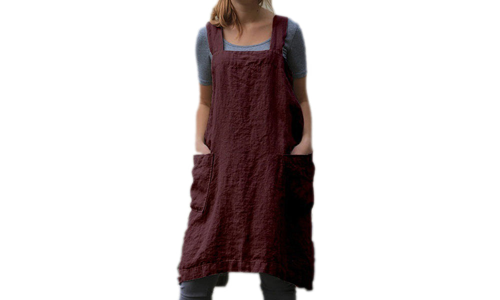 Cotton Linen Apron Dress