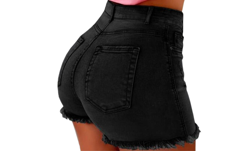Women Stretch High Waist Denim Shorts