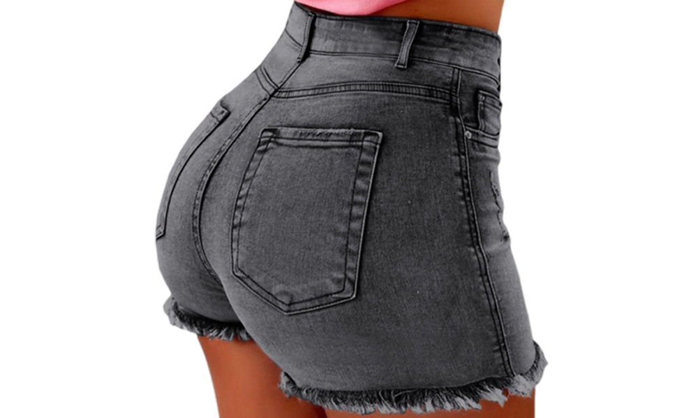 Women Stretch High Waist Denim Shorts