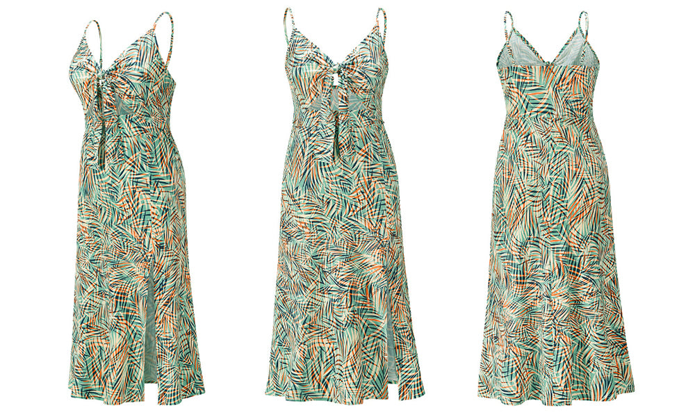 Bow Tie Front Cut Out Midi Dress