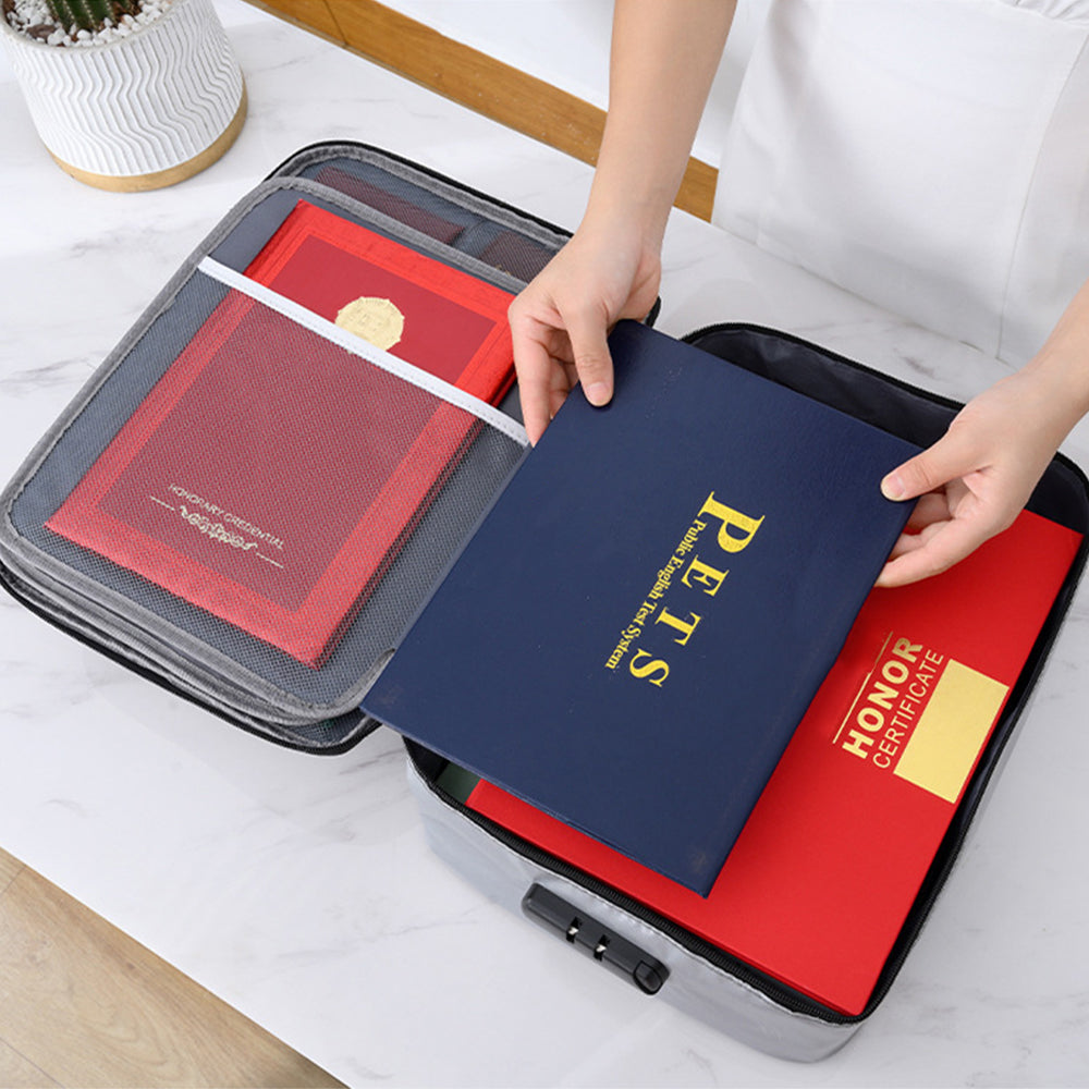 Fireproof 3-Layer Document Bag with Lock