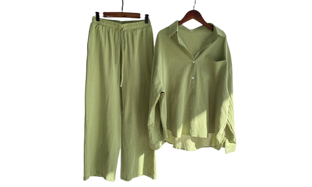 Women Cotton-Linen Loungewear Set