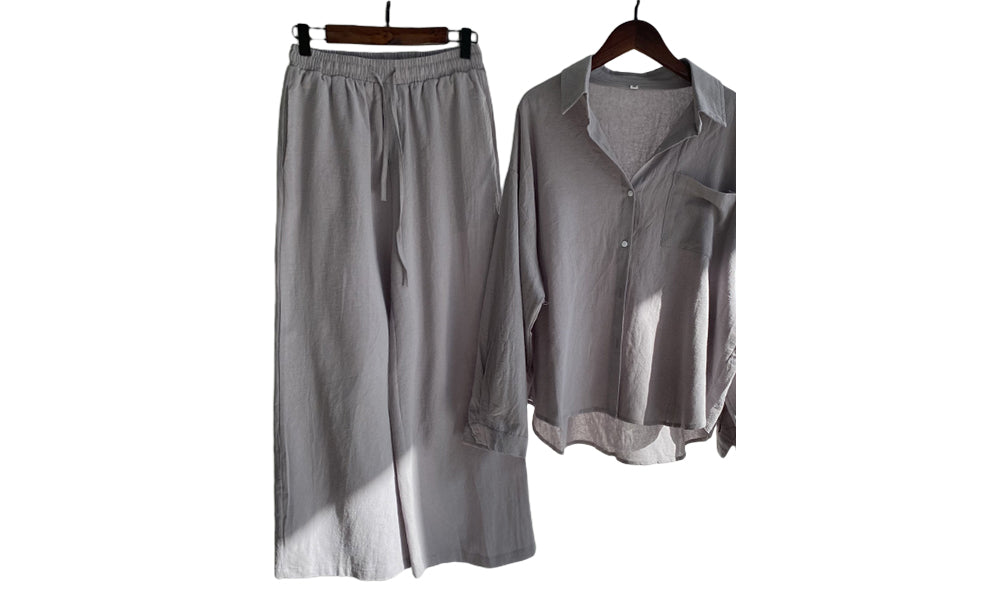 Women Cotton-Linen Loungewear Set