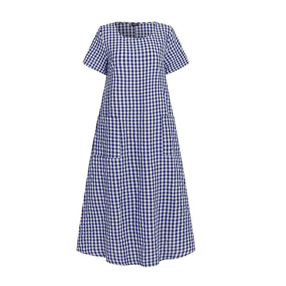 Women's Plaid Print Long Maxi Dress