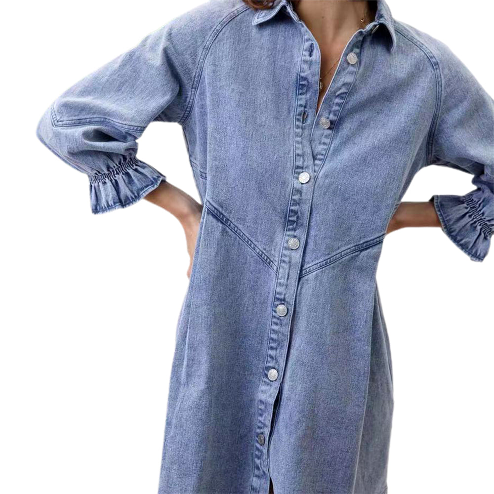 Women's Oversized Distressed Denim Dress