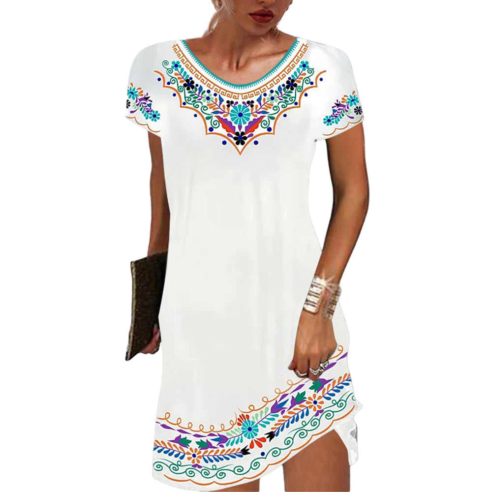 Women's Ethnic Summer T-shirt Dress