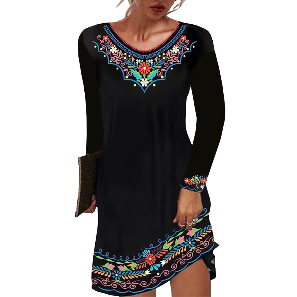 Women's Ethnic Summer T-shirt Dress