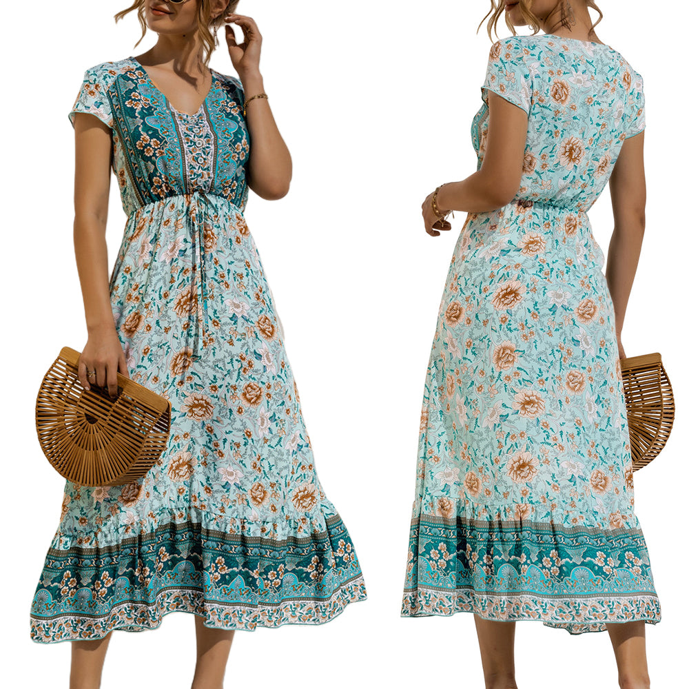 Women's Bohemian Floral Print Dress