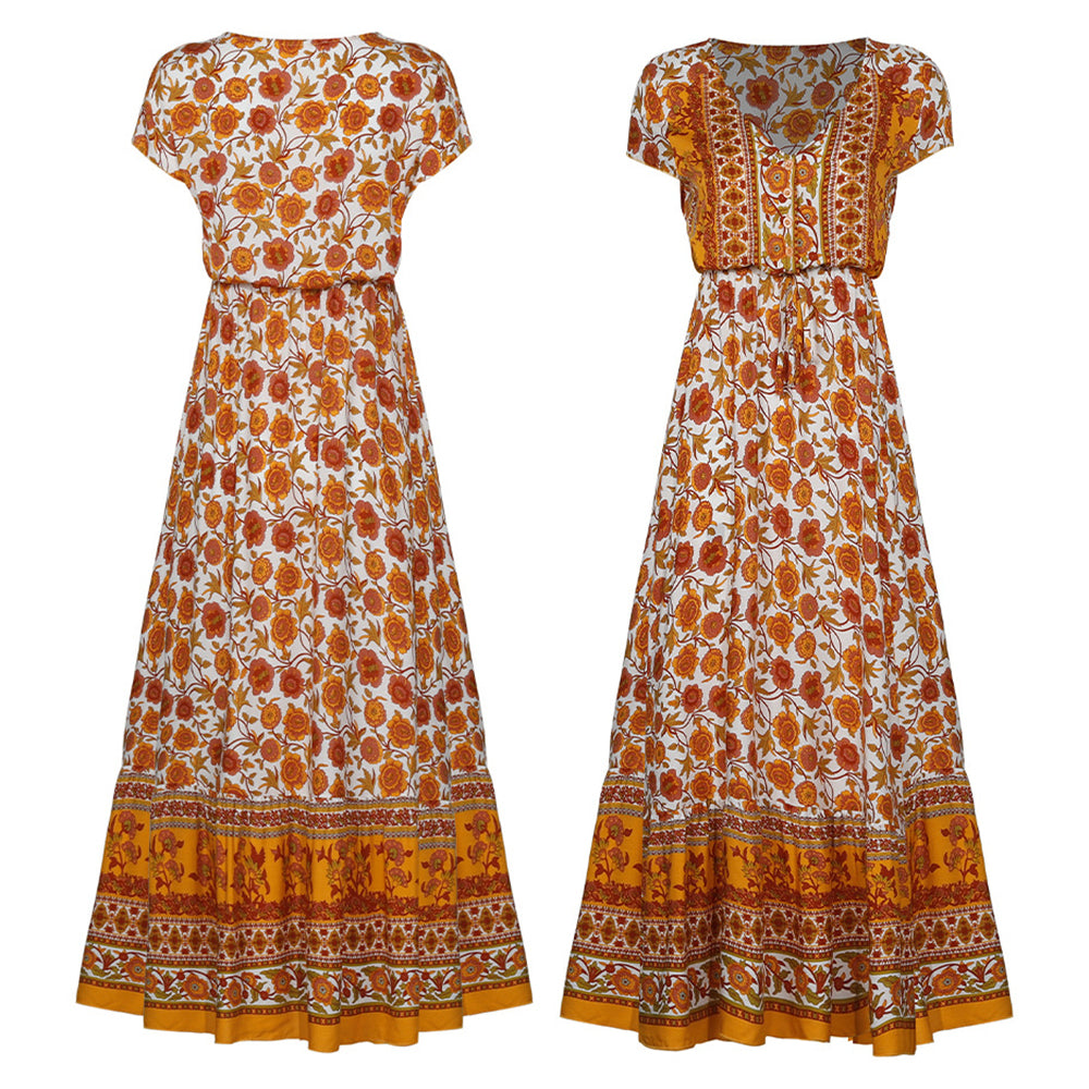 Women's Bohemian Floral Print Dress