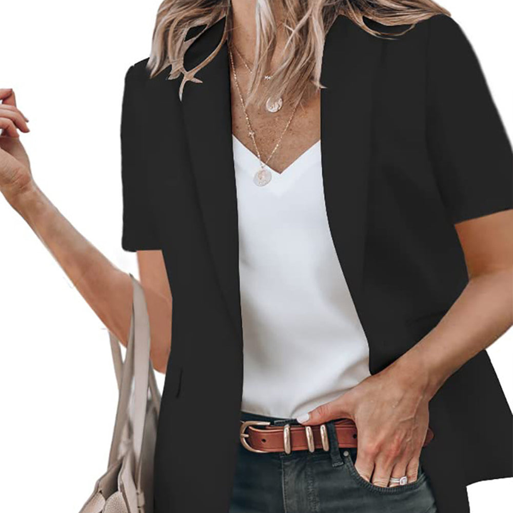 Women Short Sleeve Blazer Jackets