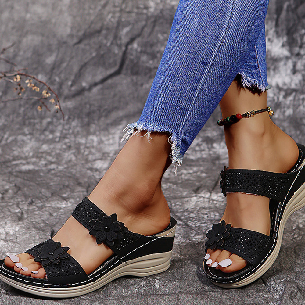 Women Comfort Wedge Slide Sandals