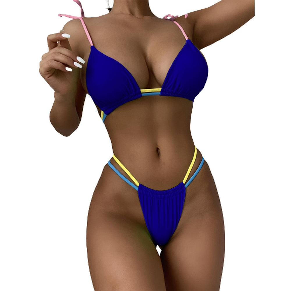 Women Brazilian Bikini 2 Piece Spaghetti Strap Top Thong Swimsuit Bathing Suit