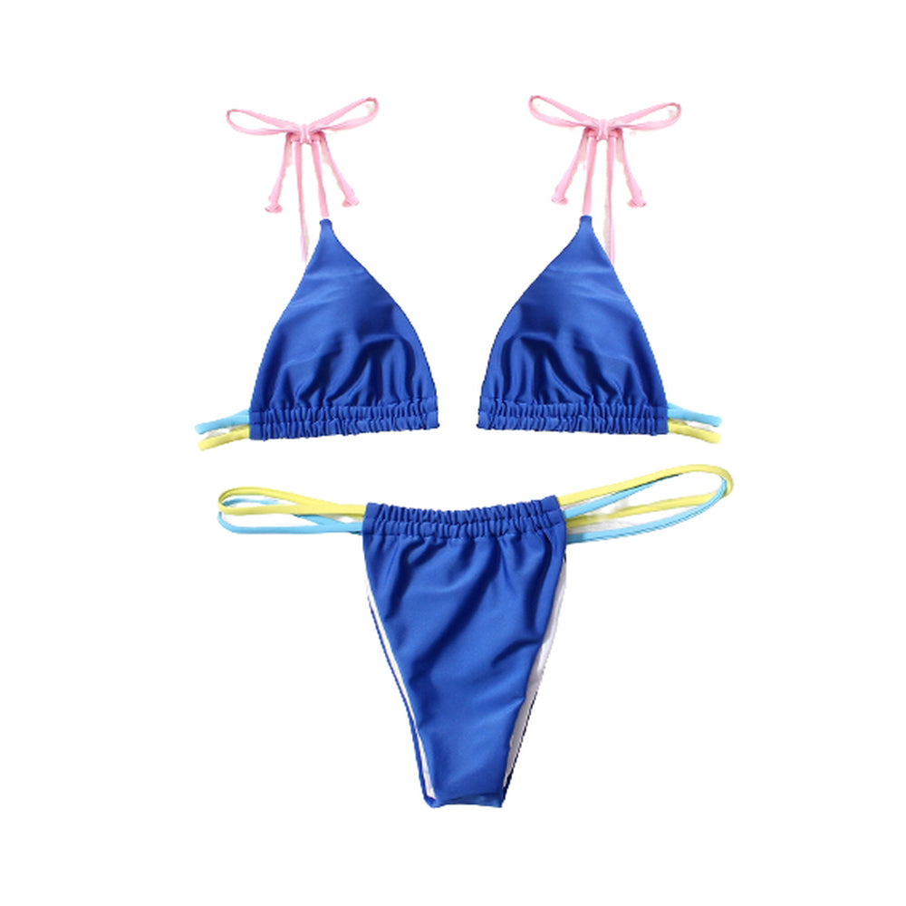 Women Brazilian Bikini 2 Piece Spaghetti Strap Top Thong Swimsuit Bathing Suit