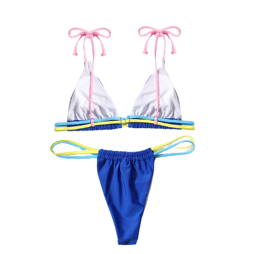 Women Brazilian Bikini 2 Piece Spaghetti Strap Top Thong Swimsuit Bathing Suit