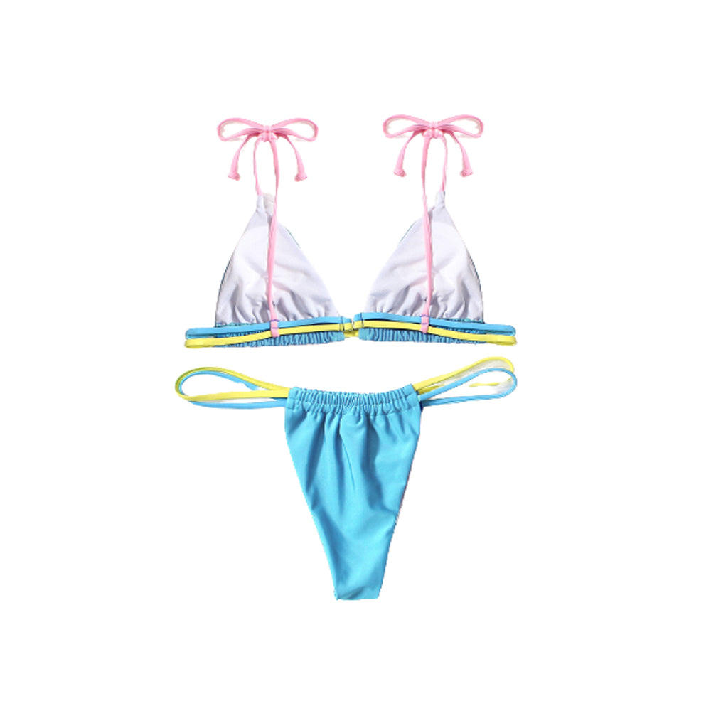 Women Brazilian Bikini 2 Piece Spaghetti Strap Top Thong Swimsuit Bathing Suit