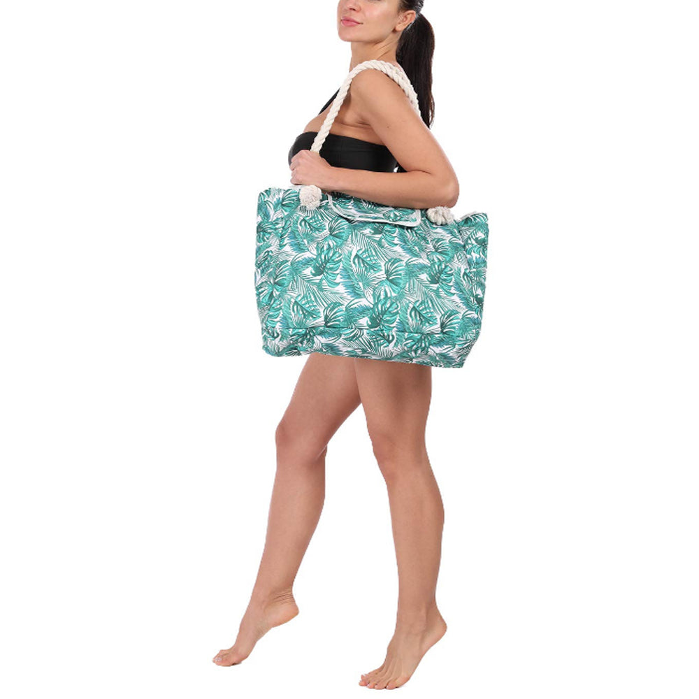 Women's Canvas Large Beach Bags with Zipper