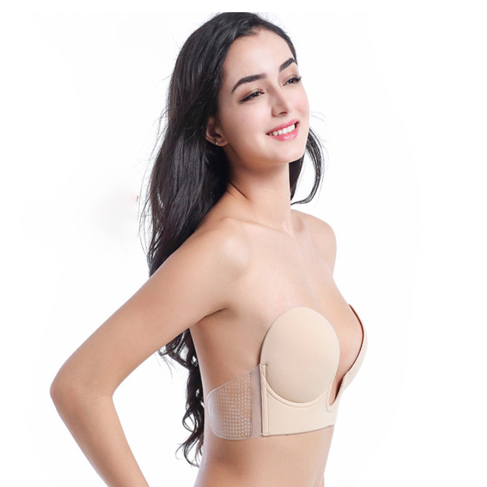 Adhesive Strapless Sticky Invisible Lift-up Backless Bra
