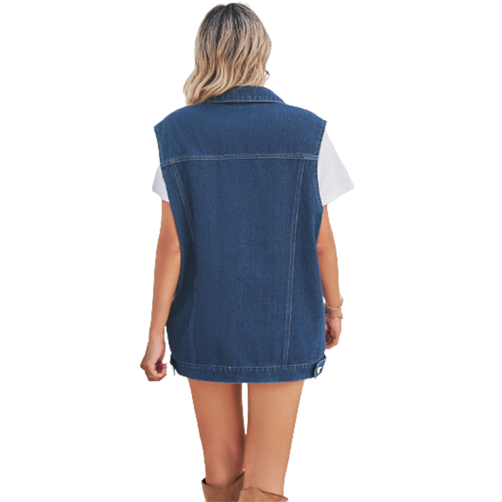 Women's Patchwork Denim Jean Vest