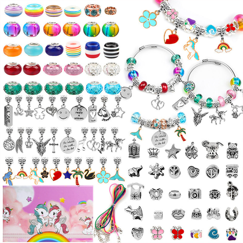 98Pcs Jewelry Making Beads Charms Bracelets for DIY Craft Gifts Toys for Girls