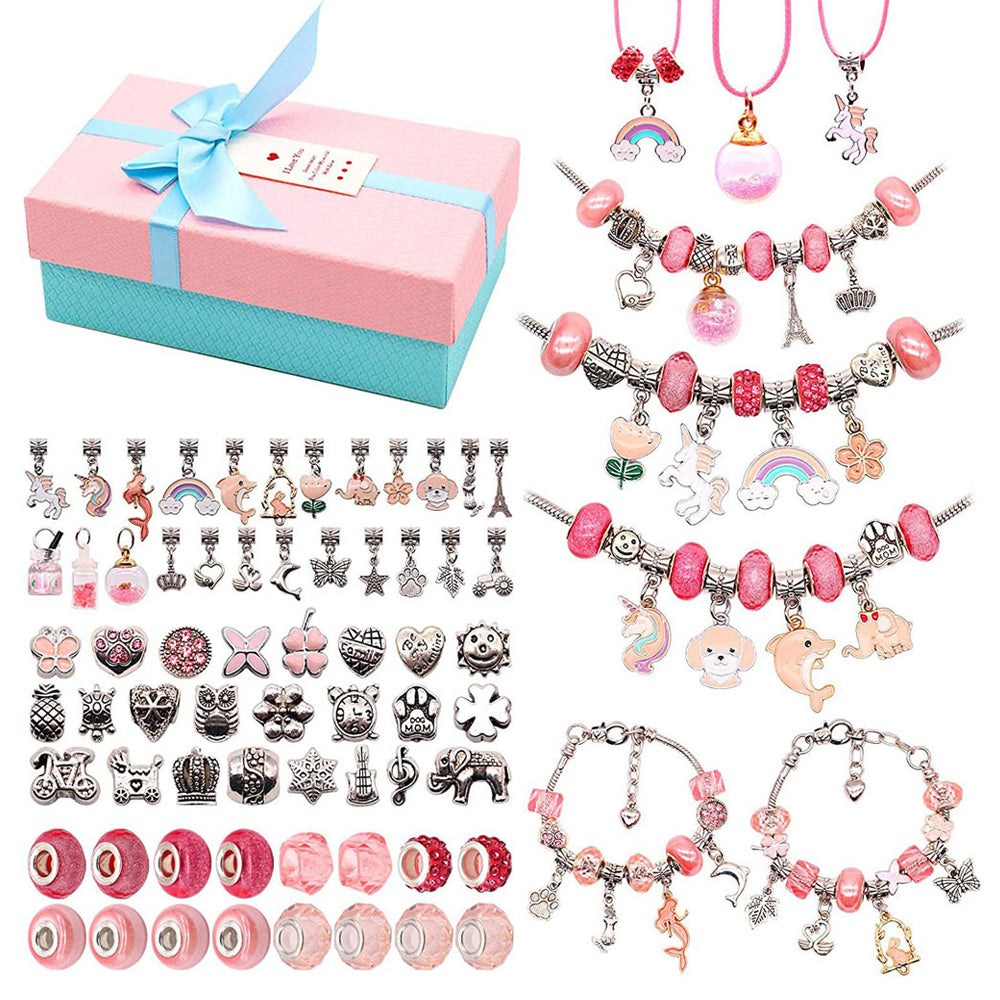 78pcs DIY Charm Jewelry Beads Crafts Bracelet Making Kit Gifts for Girls Xmas
