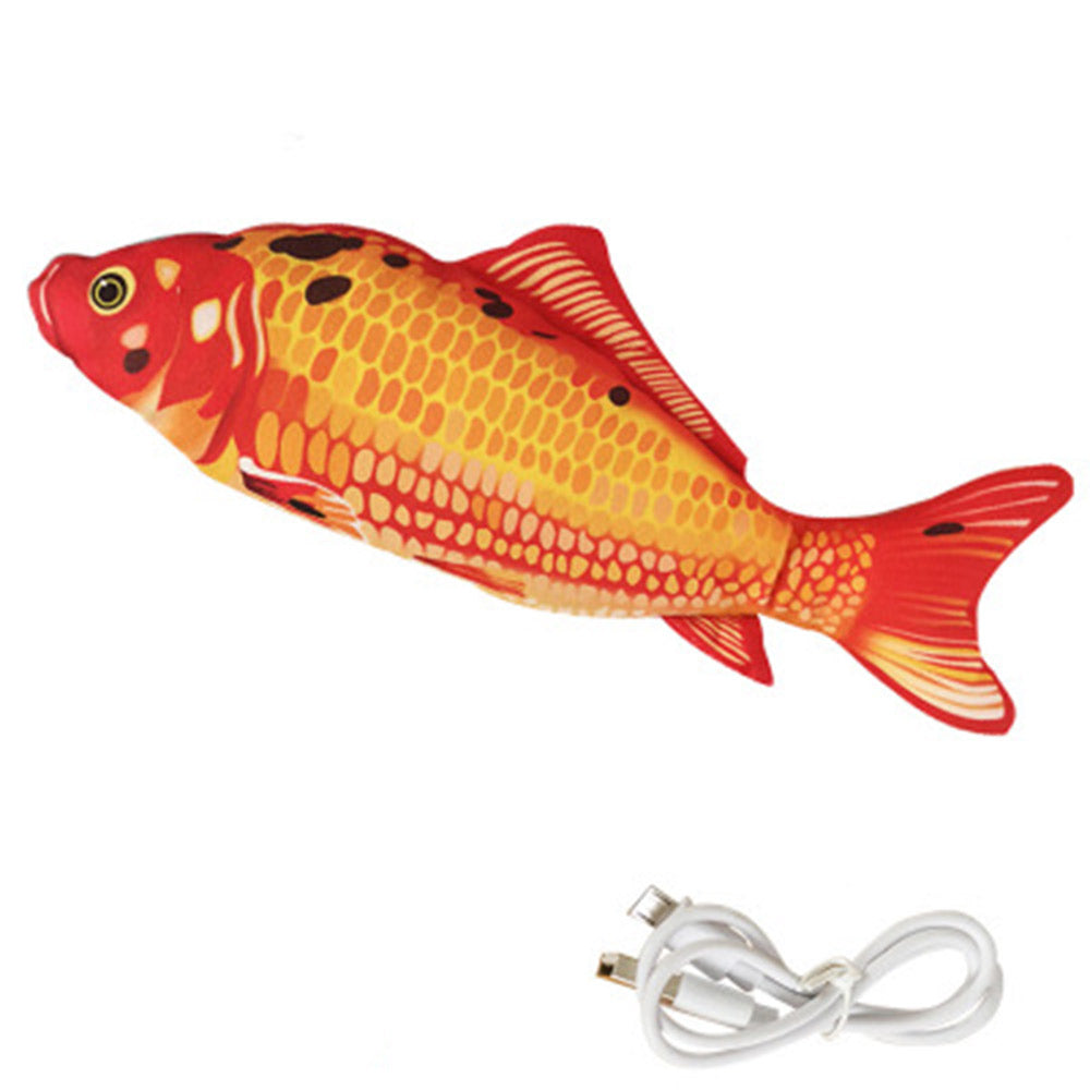 USB Rechargeable Realistic Moving Fish Toy for Cat-Red carp