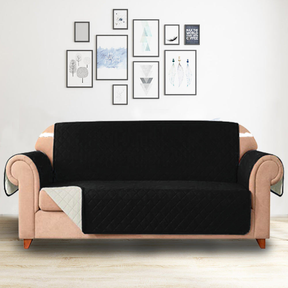 Quilted Sofa Cover-Black