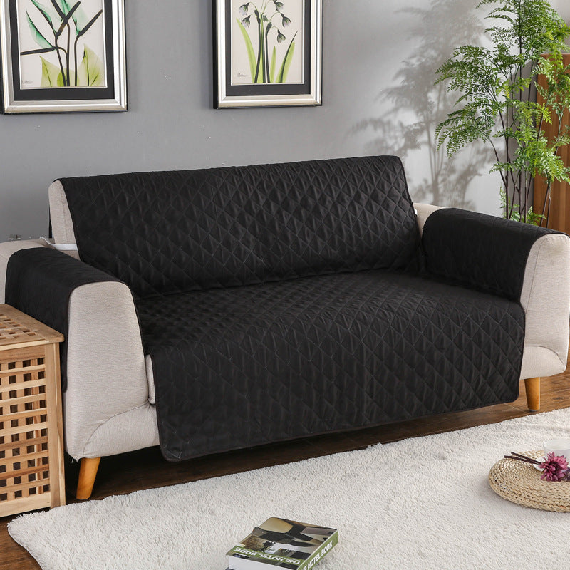Quilted Sofa Cover-Black