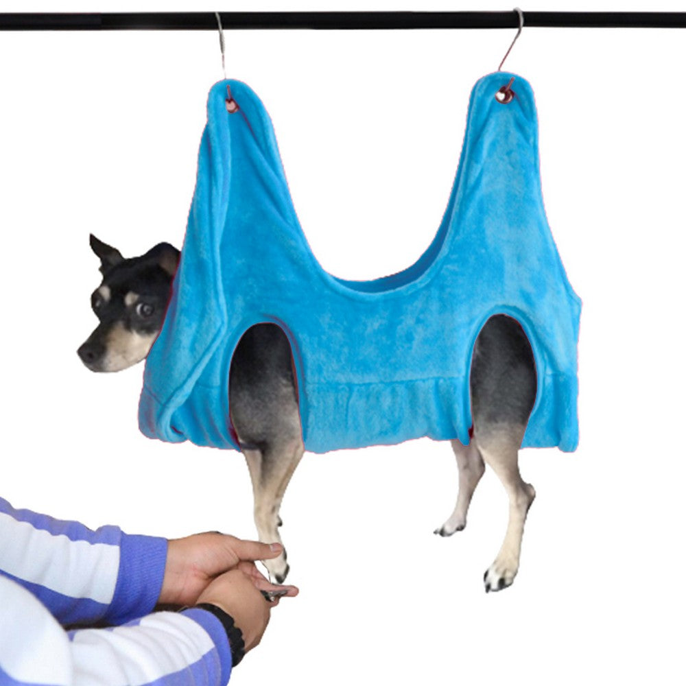 Pet Grooming Bathing Hammock with 2 Hooks-Blue