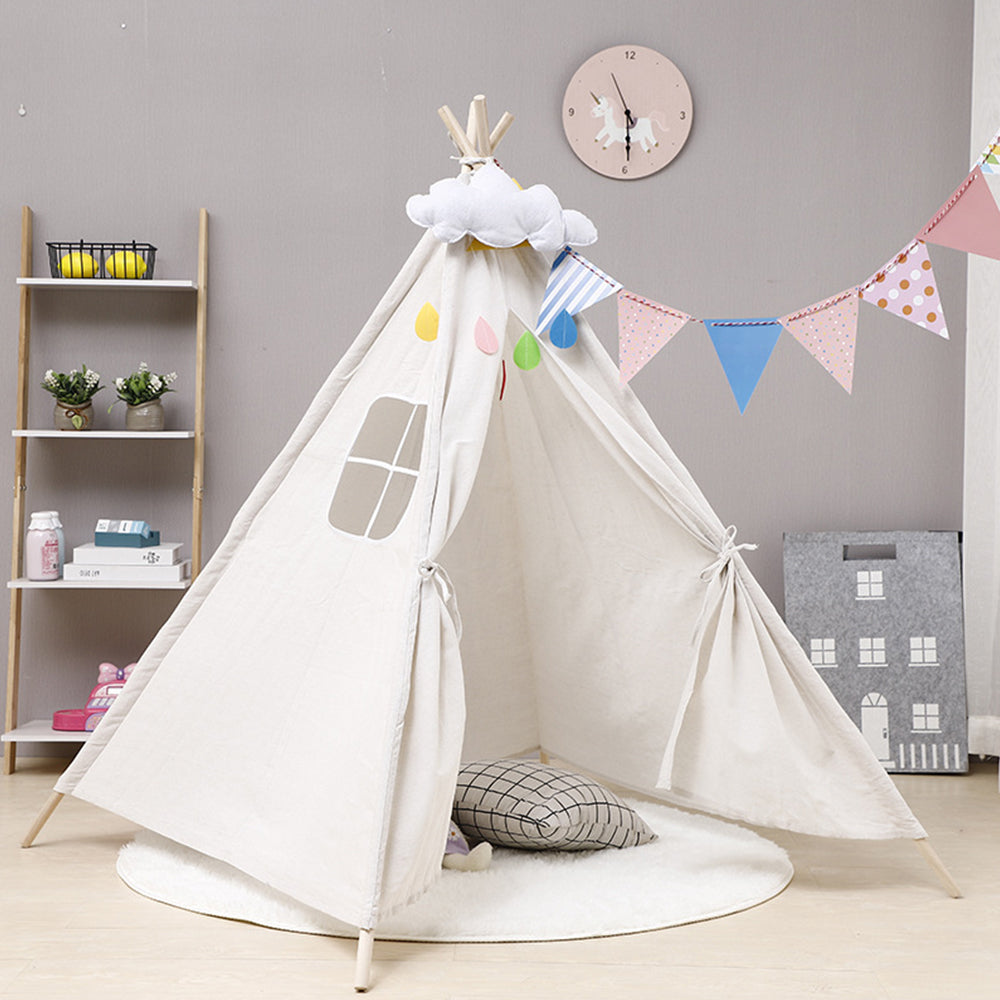 Outdoor Picnic Camping Tent with Folding Plaid Picnic Mat-Yellow