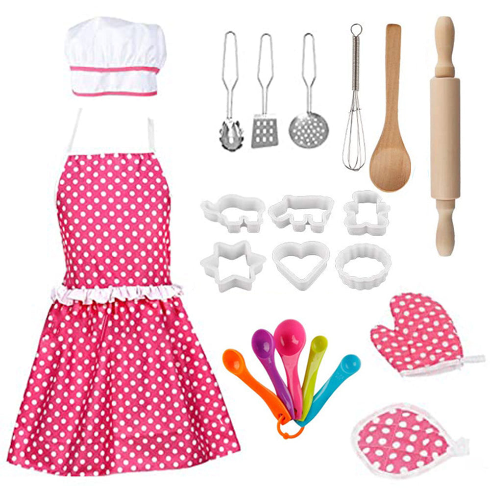 Kids Baking Play Toys Set Cooking Set Chef Costume Kit