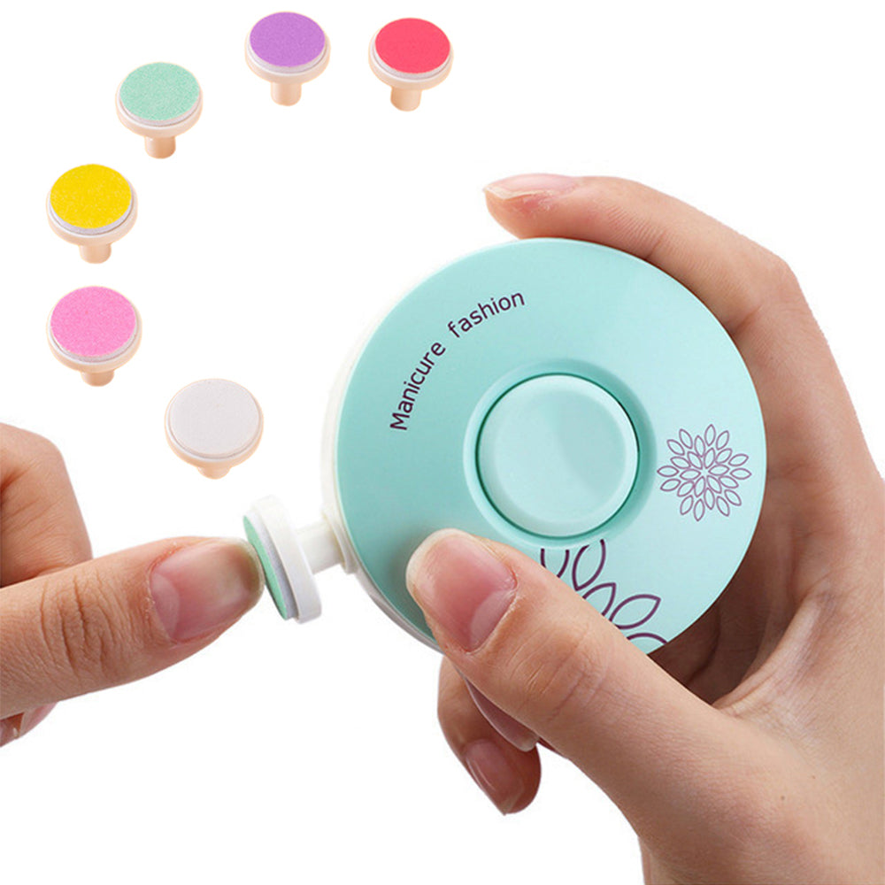 Electric Nail Trimmer Nail Polisher Nail File with 6 Grinding Heads
