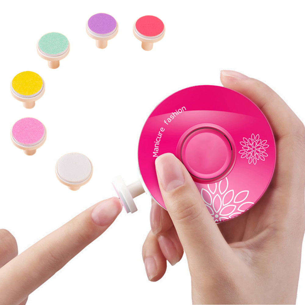 Electric Nail Trimmer Nail Polisher Nail File with 6 Grinding Heads