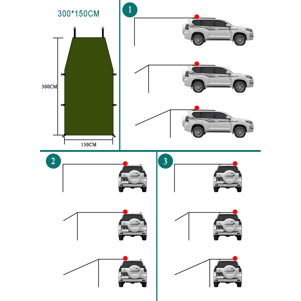Car Canopy Sun Shade-Green