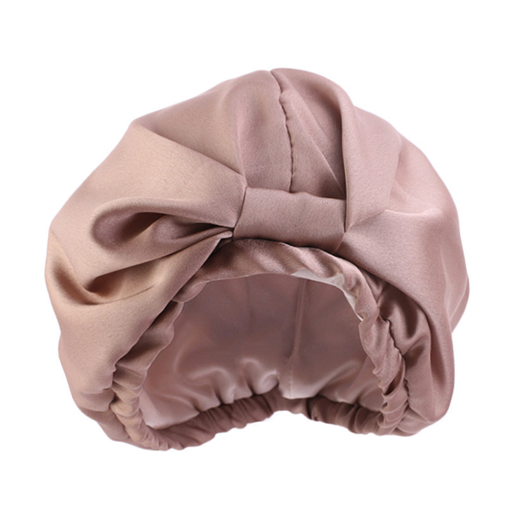 Women Satin Sleeping Cap Wrap Hair Bonnet Turban Elastic Headwear