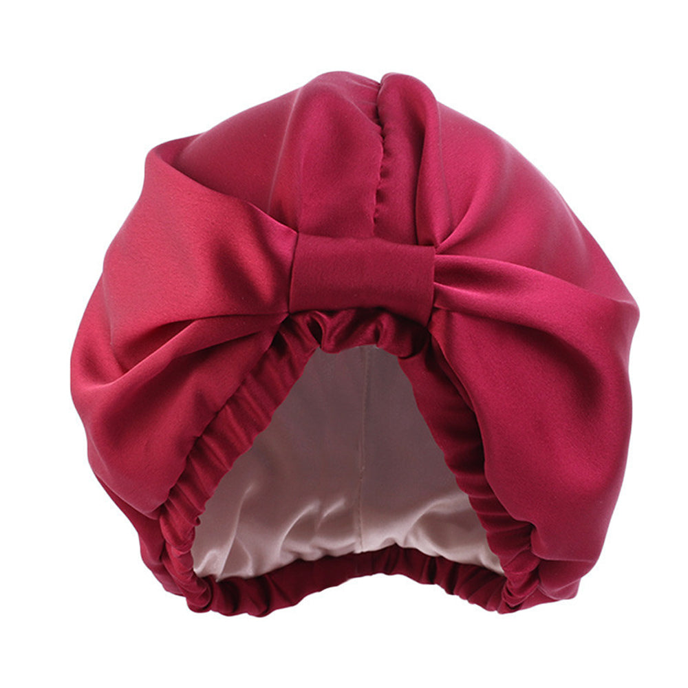 Women Satin Sleeping Cap Wrap Hair Bonnet Turban Elastic Headwear