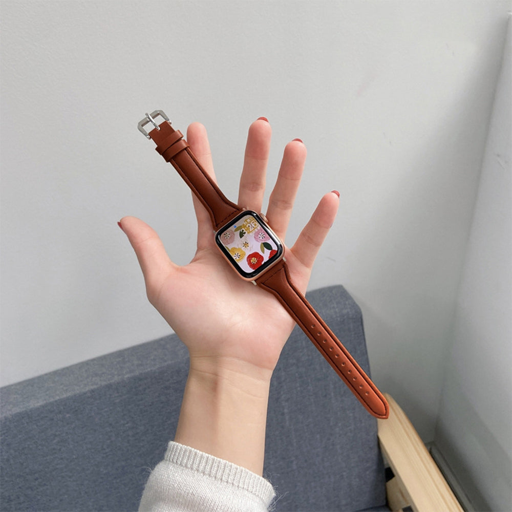 Women Leather Watch Band Compatible with Apple iWatch 7 Series