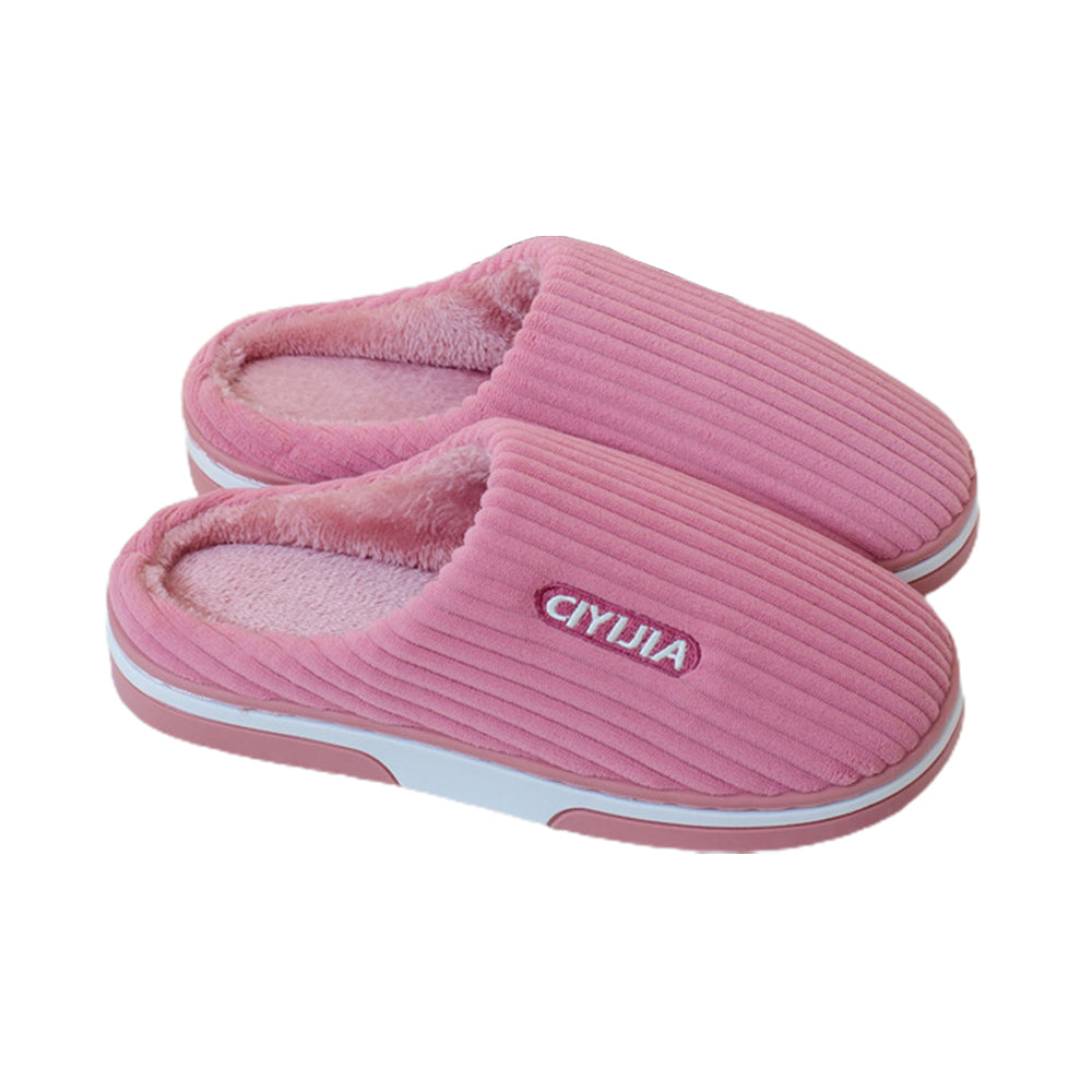 Women Winter Plush Slippers Thick Sole Warm Shoes Home Slippers