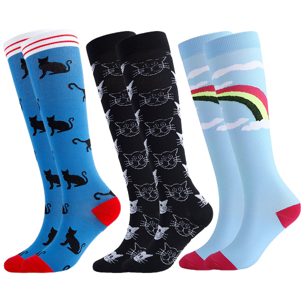 3Pairs Compression Stockings-L/XL