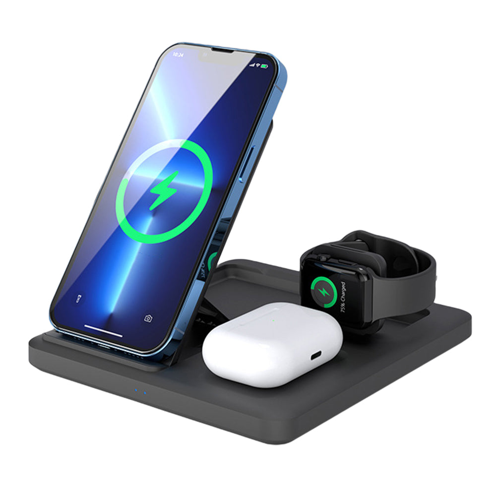 3-In-1 USB Plug Qi Wireless Fast Charging Dock Station for Phone Apple Watch Airpods