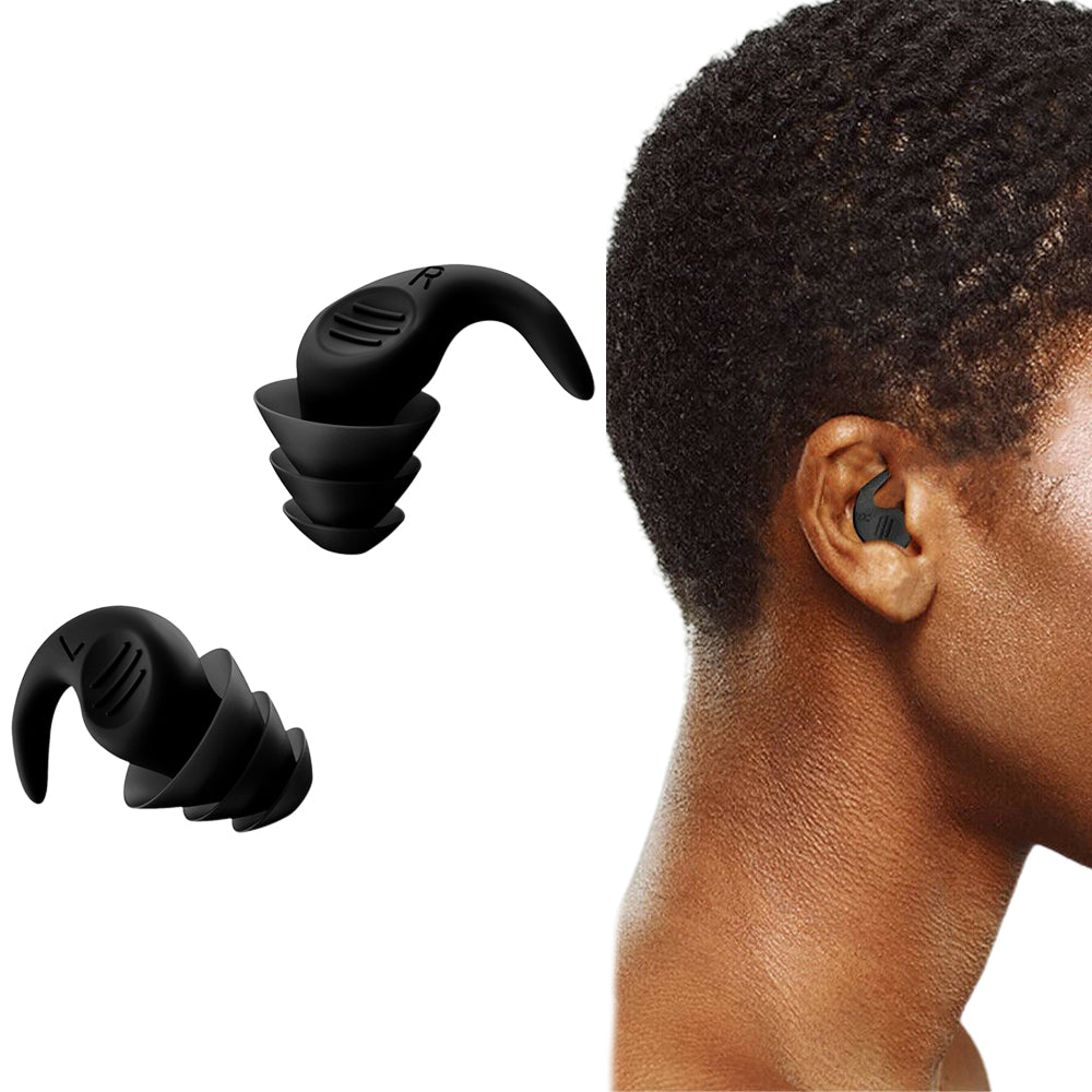 Pair of Reusable Silicone Noise Cancelling Earplugs with Storage Box