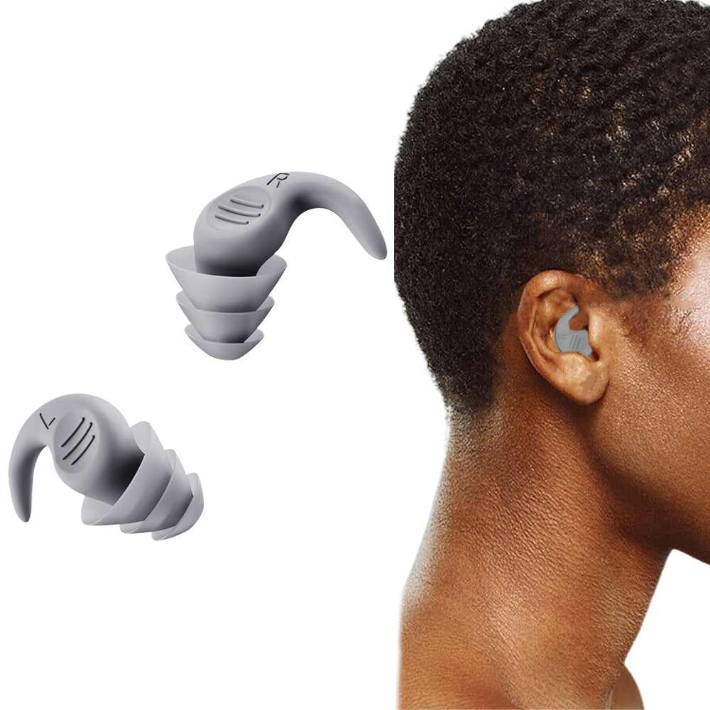 Pair of Reusable Silicone Noise Cancelling Earplugs with Storage Box