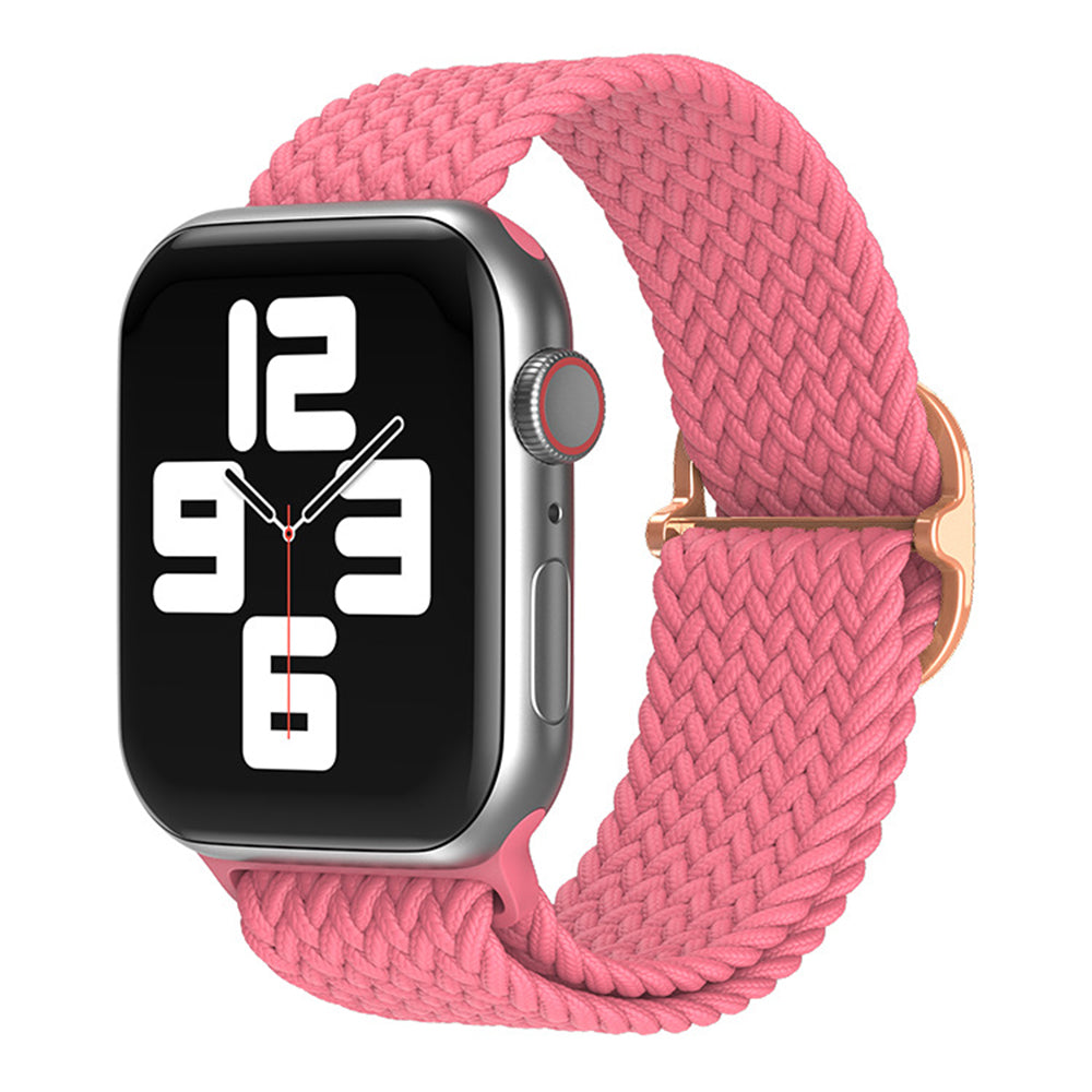 Elastic Nylon Braided Strap for Apple Watch Band Series 7 6 5 4 3 2 1 42/44/45mm