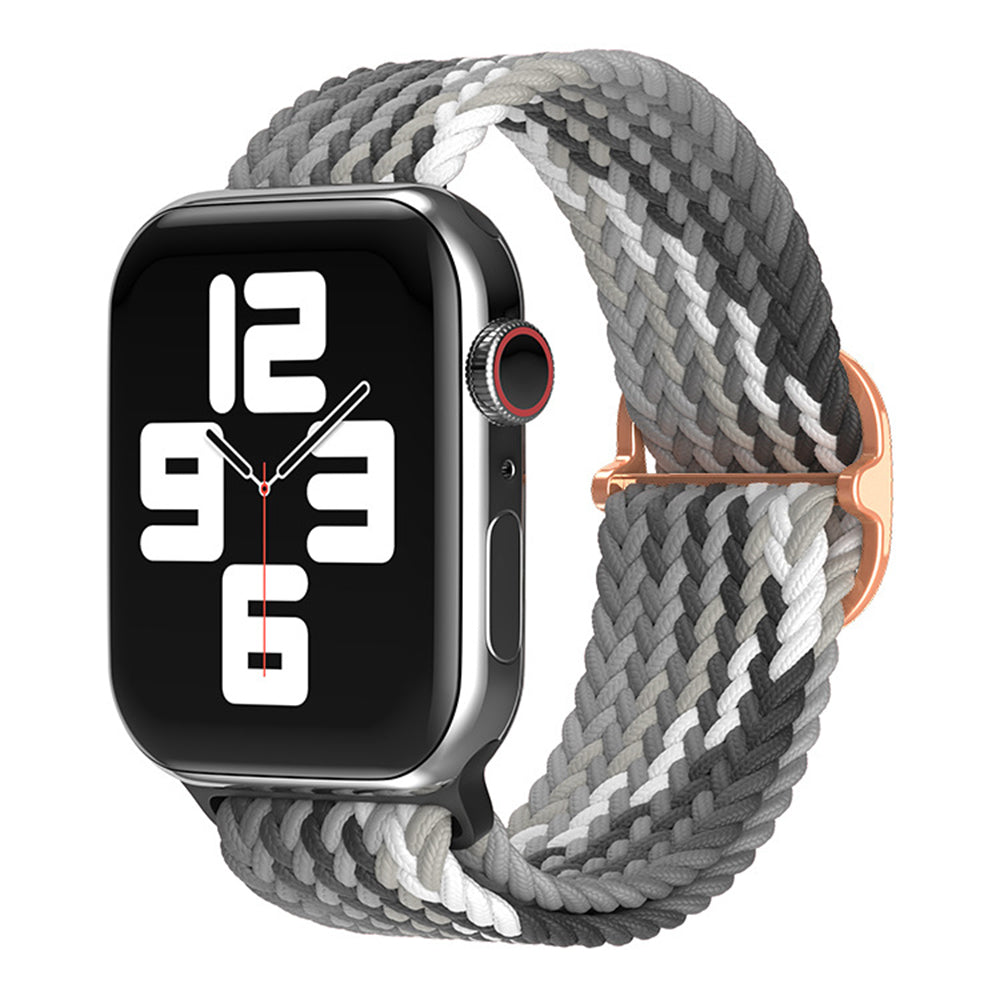 Elastic Nylon Braided Strap for Apple Watch Band Series 7 6 5 4 3 2 1 42/44/45mm