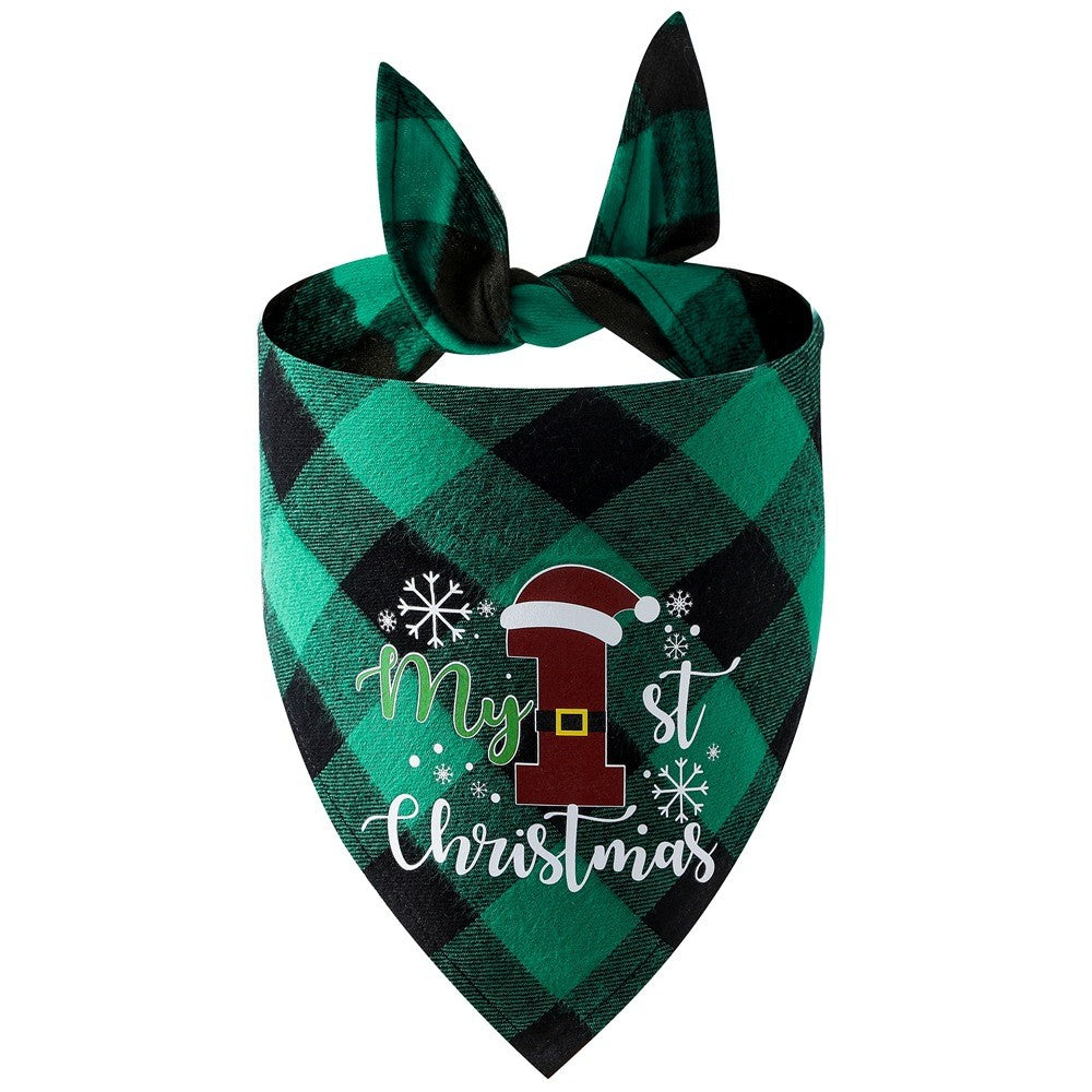 Christmas Pet Triangle Scarf Dog Bandana Pet Wearable Accessories -Santa hat