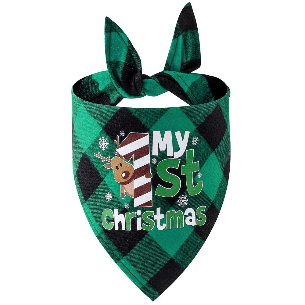 Christmas Pet Triangle Scarf Dog Bandana Pet Wearable Accessories -Elk